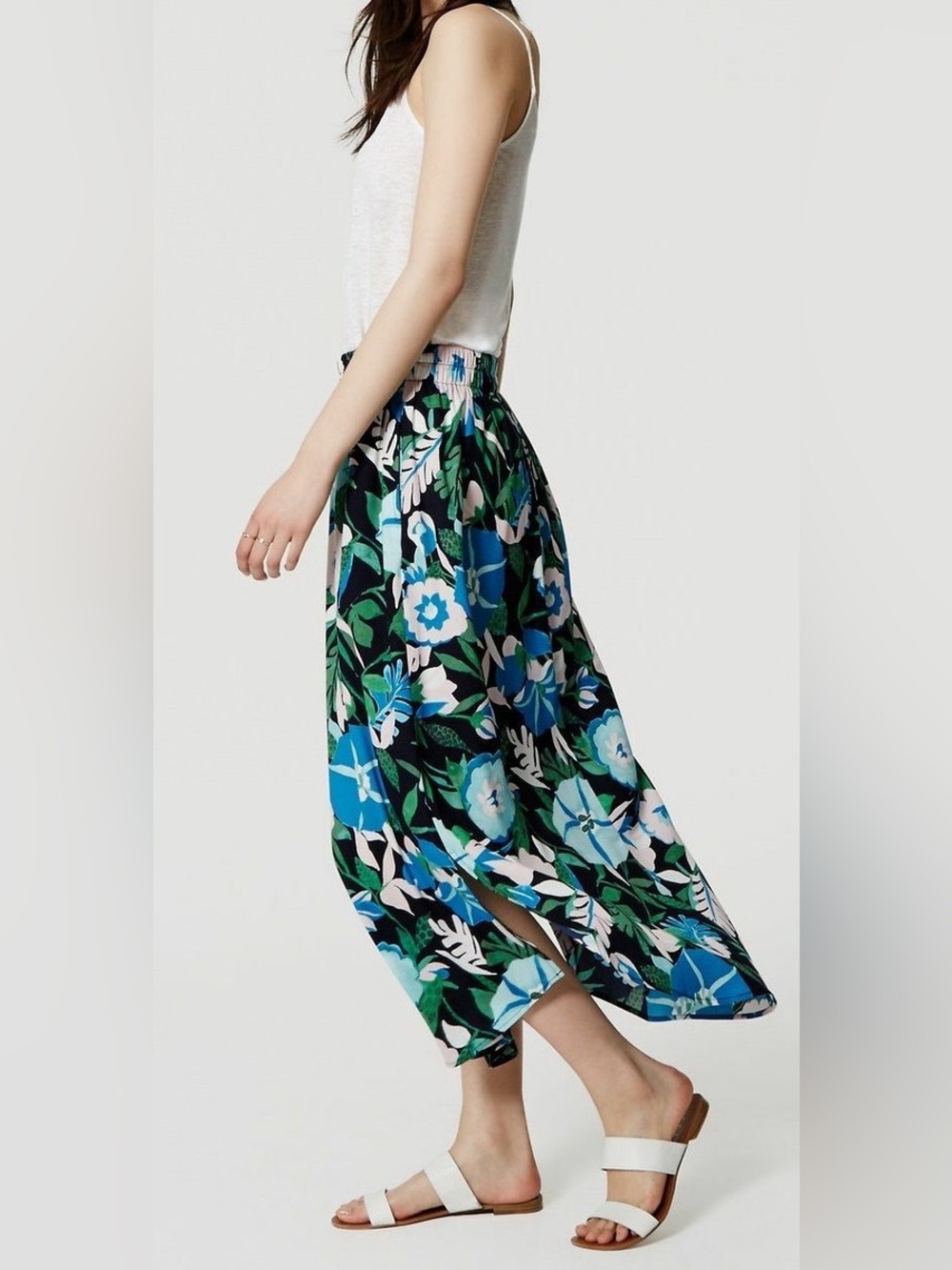 Loft Jungle Floral Lightweight Maxi Skirt